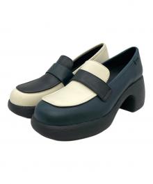 CAMPER TWINS（カンペール ツインズ）の古着「ローファー」｜ベージュ×グリーン
