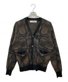 BAL（バル）の古着「ジャガードコットンレーヨンカーディガン」｜イエロー×ブラック