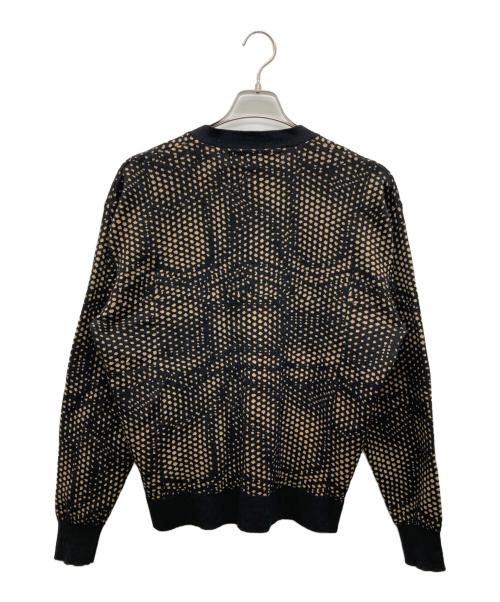 BAL（バル）BAL (バル) ジャガードコットンレーヨンカーディガン イエロー×ブラック サイズ:1の古着・服飾アイテム