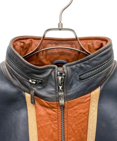 KARL KANI（カールカナイ）KARL KANI (カールカナイ) レーシングレザージャケット グレー サイズ:表記無しの古着・服飾アイテム
