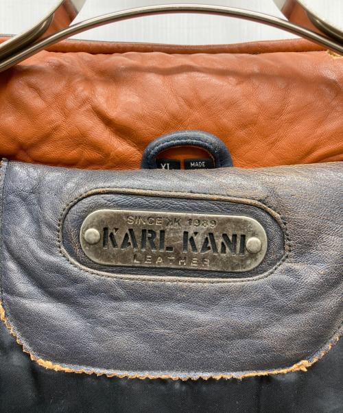 KARL KANI（カールカナイ）KARL KANI (カールカナイ) レーシングレザージャケット グレー サイズ:表記無しの古着・服飾アイテム