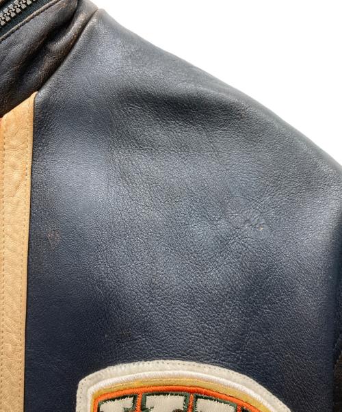 KARL KANI（カールカナイ）KARL KANI (カールカナイ) レーシングレザージャケット グレー サイズ:表記無しの古着・服飾アイテム