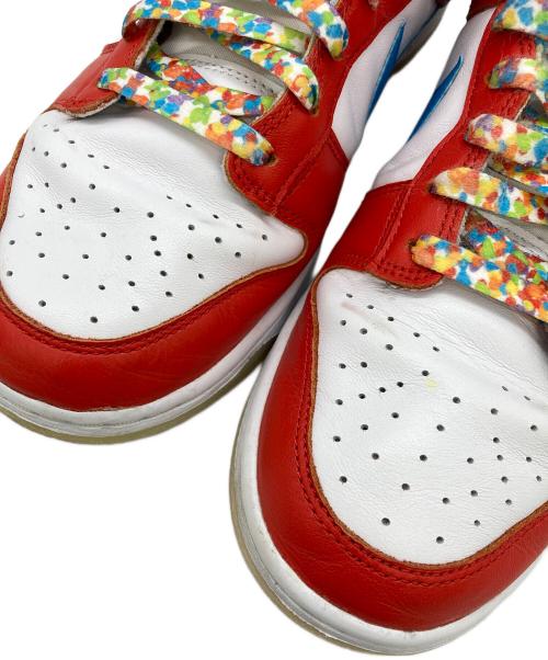 NIKE（ナイキ）NIKE (ナイキ) LEBRON JAMES (レブロンジェームズ) FRUiTY PEBBLES (フルーティーペブルス) DUNK LOW QS レッド×ブルー サイズ:UK9の古着・服飾アイテム