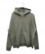 Khakisカーキス）の古着「FADED WAFFLE FULL ZIP HOODIE」｜カーキ