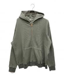 Khakis（カーキス）の古着「FADED WAFFLE FULL ZIP HOODIE」｜カーキ