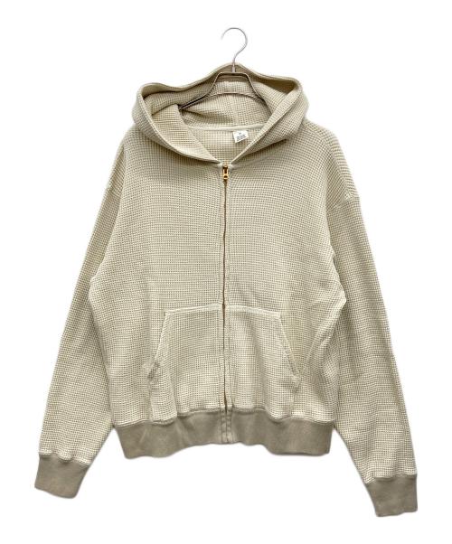KHAKIS2020（カーキス）KHAKIS2020 (カーキス) FADED WAFFLE FULL ZIP HOODIE ベージュ サイズ:2の古着・服飾アイテム