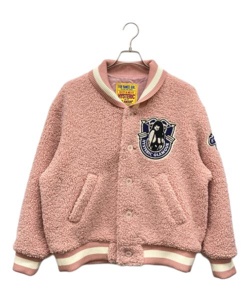 Hysteric Glamour（ヒステリックグラマー）Hysteric Glamour (ヒステリックグラマー) 	COLLEGEワッペン ボアスタジャン ピンク サイズ:FREEの古着・服飾アイテム