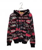 Hysteric Glamourヒステリックグラマー）の古着「FANTASTIC BOX柄ジャカード ショート丈パーカー」｜ブラック