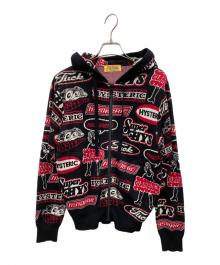 Hysteric Glamour（ヒステリックグラマー）の古着「FANTASTIC BOX柄ジャカード ショート丈パーカー」｜ブラック
