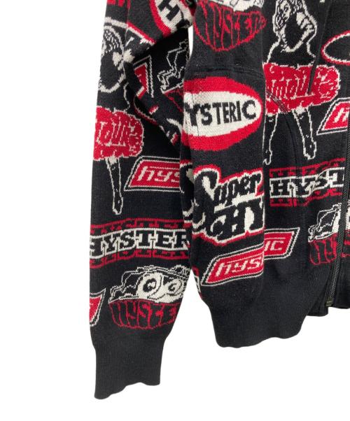 Hysteric Glamour（ヒステリックグラマー）Hysteric Glamour (ヒステリックグラマー) FANTASTIC BOX柄ジャカード ショート丈パーカー ブラック サイズ:FREEの古着・服飾アイテム