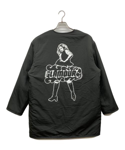 Hysteric Glamour（ヒステリックグラマー）Hysteric Glamour (ヒステリックグラマー) VIXEN GIRL ノーカラーリバーシブルコート ブラック サイズ:FREEの古着・服飾アイテム