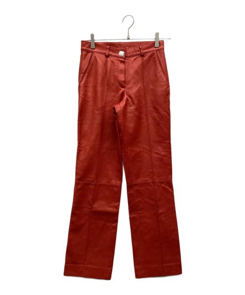 BOTTEGA VENETA（ボッテガベネタ）BOTTEGA VENETA (ボッテガベネタ) シープレザーパンツ レッド サイズ:40の古着・服飾アイテム
