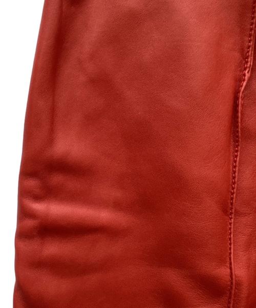BOTTEGA VENETA（ボッテガベネタ）BOTTEGA VENETA (ボッテガベネタ) シープレザーパンツ レッド サイズ:40の古着・服飾アイテム