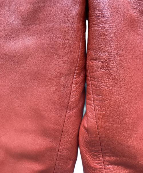 BOTTEGA VENETA（ボッテガベネタ）BOTTEGA VENETA (ボッテガベネタ) シープレザーパンツ レッド サイズ:40の古着・服飾アイテム