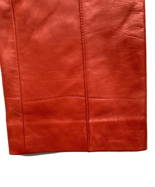 BOTTEGA VENETA（ボッテガベネタ）BOTTEGA VENETA (ボッテガベネタ) シープレザーパンツ レッド サイズ:40の古着・服飾アイテム