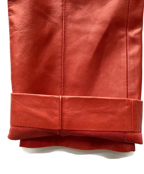 BOTTEGA VENETA（ボッテガベネタ）BOTTEGA VENETA (ボッテガベネタ) シープレザーパンツ レッド サイズ:40の古着・服飾アイテム