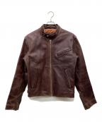 ART GLENHILLアートグレンヒル）の古着「レザーライダースジャケット」｜ブラウン