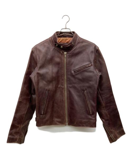 ART GLENHILL（アートグレンヒル）ART GLENHILL (アートグレンヒル) レザーライダースジャケット ブラウン サイズ:Lの古着・服飾アイテム