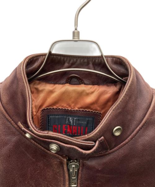 ART GLENHILL（アートグレンヒル）ART GLENHILL (アートグレンヒル) レザーライダースジャケット ブラウン サイズ:Lの古着・服飾アイテム