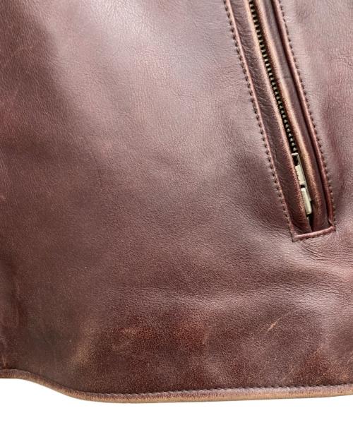 ART GLENHILL（アートグレンヒル）ART GLENHILL (アートグレンヒル) レザーライダースジャケット ブラウン サイズ:Lの古着・服飾アイテム