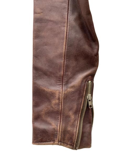 ART GLENHILL（アートグレンヒル）ART GLENHILL (アートグレンヒル) レザーライダースジャケット ブラウン サイズ:Lの古着・服飾アイテム