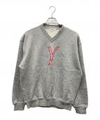 Yves Saint Laurentイヴサンローラン）の古着「Vネックスウェット」｜グレー