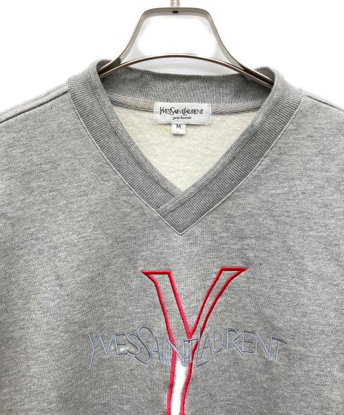Yves Saint Laurent（イヴサンローラン）Yves Saint Laurent (イヴサンローラン) Vネックスウェット グレー サイズ:Mの古着・服飾アイテム