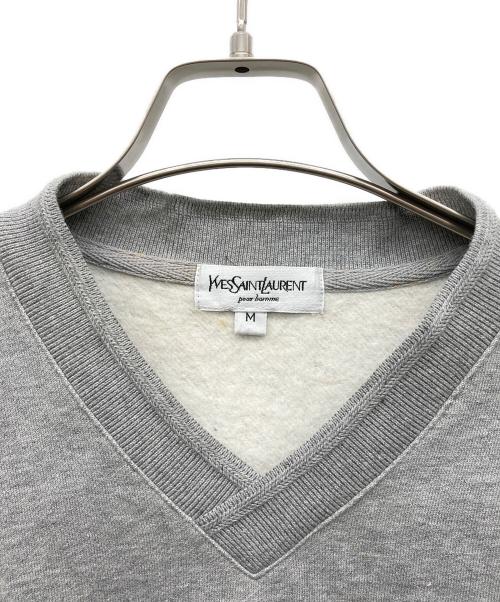 Yves Saint Laurent（イヴサンローラン）Yves Saint Laurent (イヴサンローラン) Vネックスウェット グレー サイズ:Mの古着・服飾アイテム