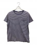 MONCLERモンクレール）の古着「ボーダーTシャツ」｜ネイビー