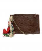 Carving Tribesカービングトライブス）の古着「スカーフ付型押しショルダーバッグ」｜ブラウン