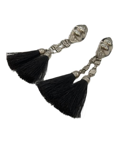 TOGA ARCHIVES（トーガアーカイブス）TOGA ARCHIVES (トーガアーカイブス) メタルチェーンフリンジイヤリング シルバー×ブラック サイズ:ONE 未使用品の古着・服飾アイテム