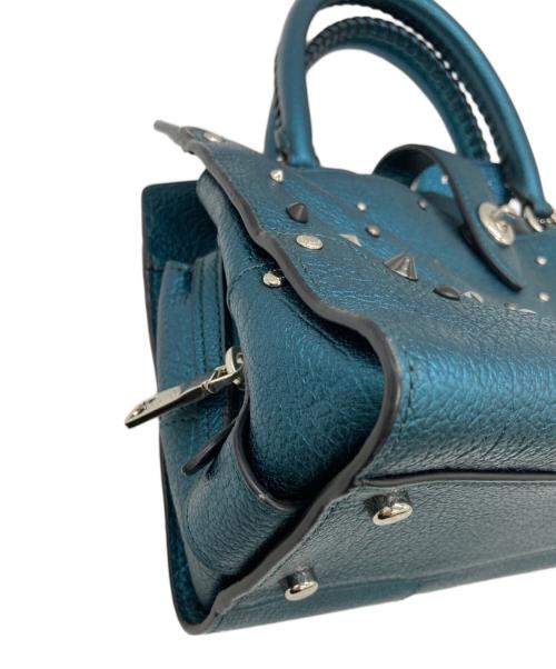 COACH（コーチ）COACH (コーチ) スタッズトートバッグ ネイビーの古着・服飾アイテム
