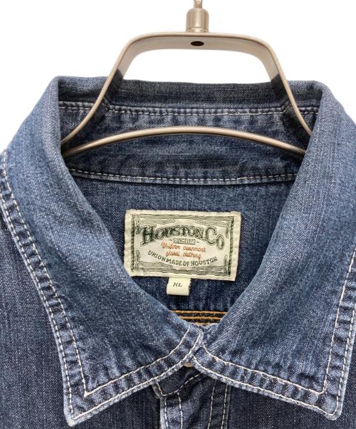 HOUSTON（ヒューストン）HOUSTON (ヒューストン) マチ付きデニムシャツ インディゴ サイズ:XLの古着・服飾アイテム