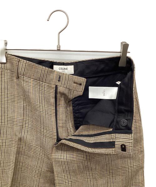 CELINE（セリーヌ）CELINE (セリーヌ) 千鳥格子スラックス ベージュ サイズ:38の古着・服飾アイテム