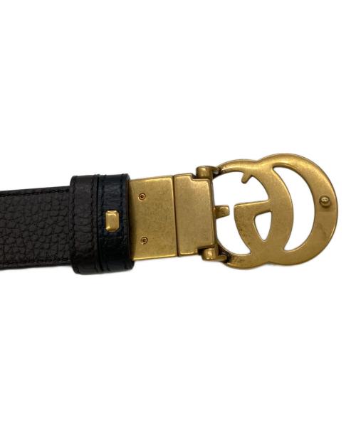 GUCCI（グッチ）GUCCI (グッチ) GGマーモント リバーシブル スリムベルト ブラック×ブラウン サイズ:85・34の古着・服飾アイテム