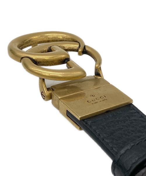 GUCCI（グッチ）GUCCI (グッチ) GGマーモント リバーシブル スリムベルト ブラック×ブラウン サイズ:85・34の古着・服飾アイテム