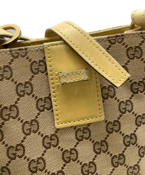 GUCCI（グッチ）GUCCI (グッチ) GGキャンバスショルダーバッグ イエローの古着・服飾アイテム