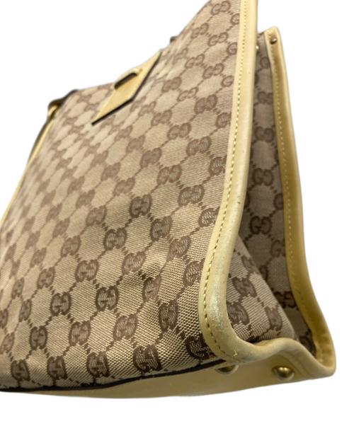 GUCCI（グッチ）GUCCI (グッチ) GGキャンバスショルダーバッグ イエローの古着・服飾アイテム