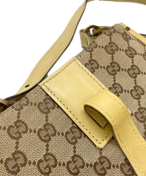GUCCI（グッチ）GUCCI (グッチ) GGキャンバスショルダーバッグ イエローの古着・服飾アイテム