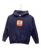 stussyステューシー）の古着「ボックスロゴプリントパーカー」｜ネイビー