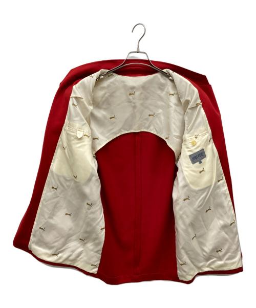 KENZO（ケンゾー）KENZO (ケンゾー) 金ボタンテーラードジャケット レッド サイズ:2の古着・服飾アイテム