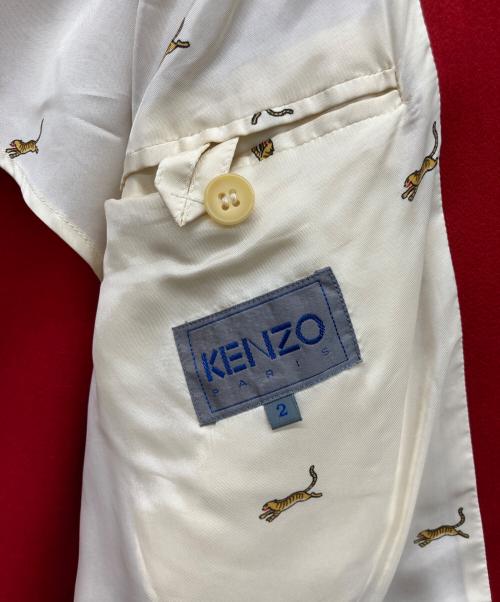 KENZO（ケンゾー）KENZO (ケンゾー) 金ボタンテーラードジャケット レッド サイズ:2の古着・服飾アイテム