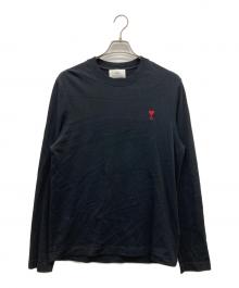 AMI PARIS（アミ パリス）の古着「ブラック オーガニックコットン Ami de Coeur Tシャツ」｜ブラック