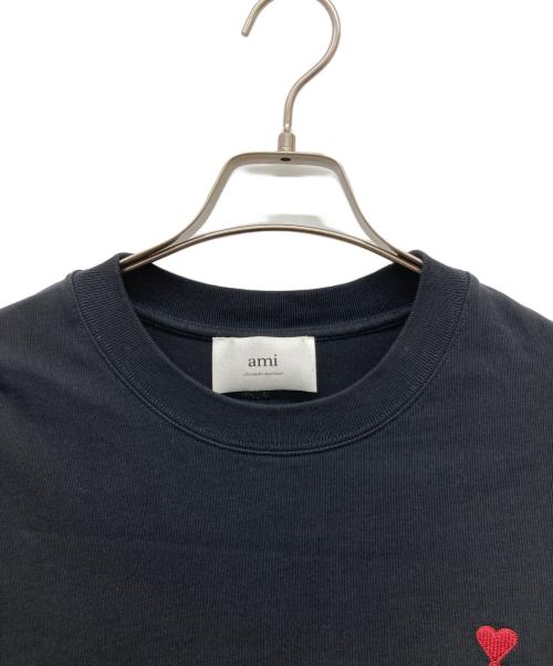 AMI PARIS（アミ パリス）AMI PARIS (アミ パリス) ブラック オーガニックコットン Ami de Coeur Tシャツ ブラック サイズ:Lの古着・服飾アイテム