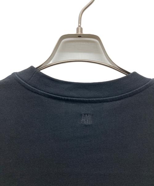 AMI PARIS（アミ パリス）AMI PARIS (アミ パリス) ブラック オーガニックコットン Ami de Coeur Tシャツ ブラック サイズ:Lの古着・服飾アイテム