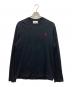 AMI PARIS（アミ パリス）の古着「ブラック オーガニックコットン Ami de Coeur Tシャツ」｜ブラック