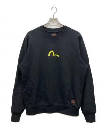 EVISU（エヴィス）の古着「前V カモメプリント ロゴスウェット」｜ブラック