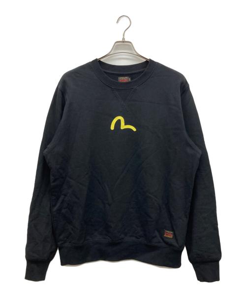 EVISU（エヴィス）EVISU (エヴィス) 前V カモメプリント ロゴスウェット ブラック サイズ:XLの古着・服飾アイテム