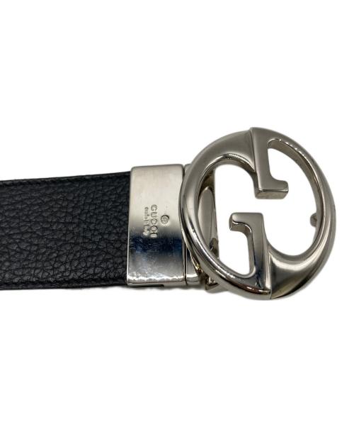 GUCCI（グッチ）GUCCI (グッチ) インターロッキングGバックル レザーベルト ブラック×ブラウン サイズ:85・34の古着・服飾アイテム