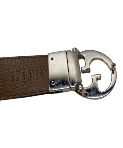 GUCCI（グッチ）GUCCI (グッチ) インターロッキングGバックル レザーベルト ブラック×ブラウン サイズ:85・34の古着・服飾アイテム